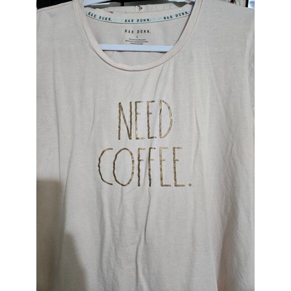 Rae Dunn large women's "need coffee" capri pajama set - Picture 2 of 12